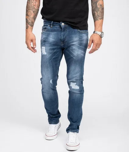 Indumentum Slim-fit-Jeans Herren Jeans Stonewashed Blau IS-304