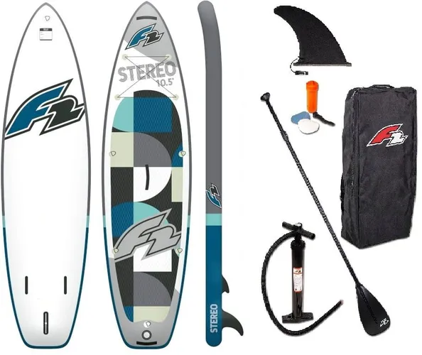 Inflatable SUP-Board F2 "Stereo 10,5 grey" Wassersportboards Gr. 10,5 320 cm, grau Stand Up Paddle