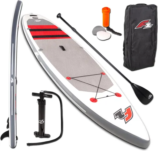 Inflatable SUP-Board F2 "Union 11,5" Wassersportboards Gr. 11,5 (350 x 84 x 15 cm) 350 cm, grau (weiß, grau) Stand Up Paddle