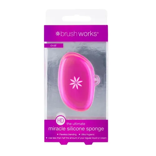 INVOGUE - Brushworks - HD Silicone Miracle Sponge Oval - Pink Make-up Schwämme 1 Stück