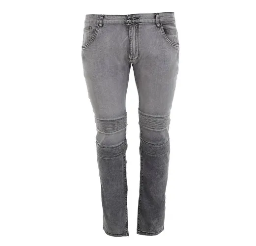Ital-Design Stretch-Jeans Herren Freizeit Used-Look Stretch Jeans in Grau