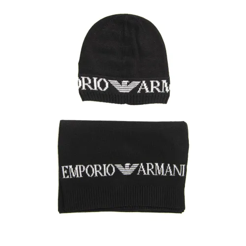 Italienisches Design Schal und Hut Set Emporio Armani