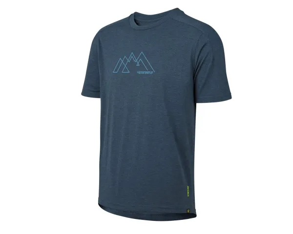 IXS T-Shirt T-Shirts iXS Flow Tech T-Shirt mit Mountaingrafik - Blau S- (1-tlg)