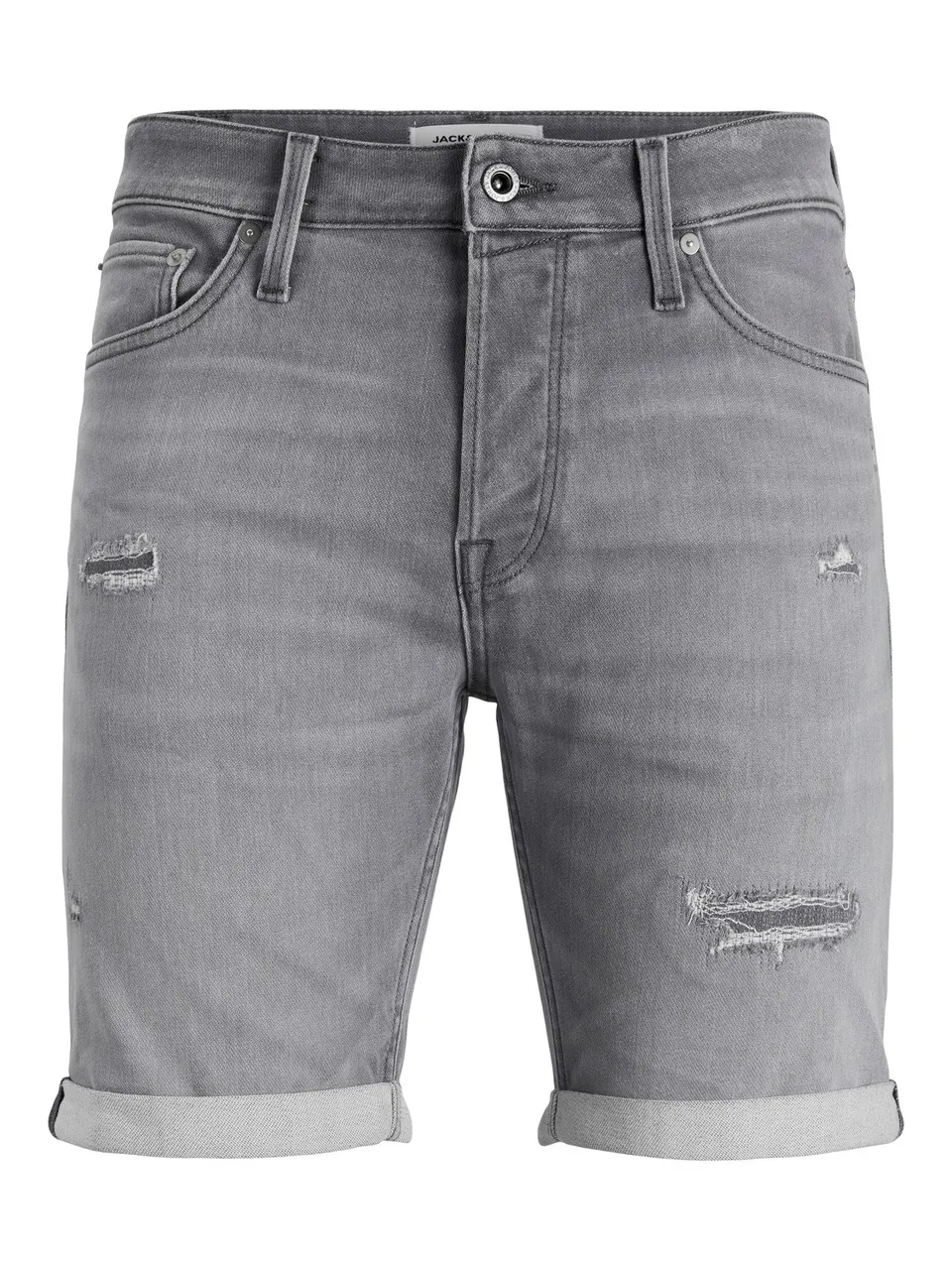 Jack & Jones Herren Jeans Short JJIRICK JJICON GE 380- Regular Fit - Grau - Grey Denim