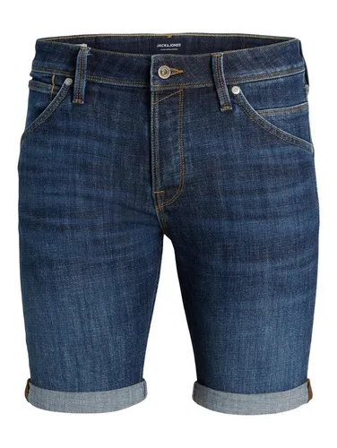 Jack & Jones Jeansshorts Knielange Jeans Shorts Übergröße JJRICK JJFOX 6004 in Dunkelblau