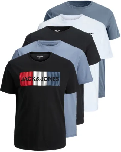 Jack & Jones Plus Print-Shirt (Spar-Set, 5er-Pack) Big Size Shirts, Übergröße aus Baumwolle