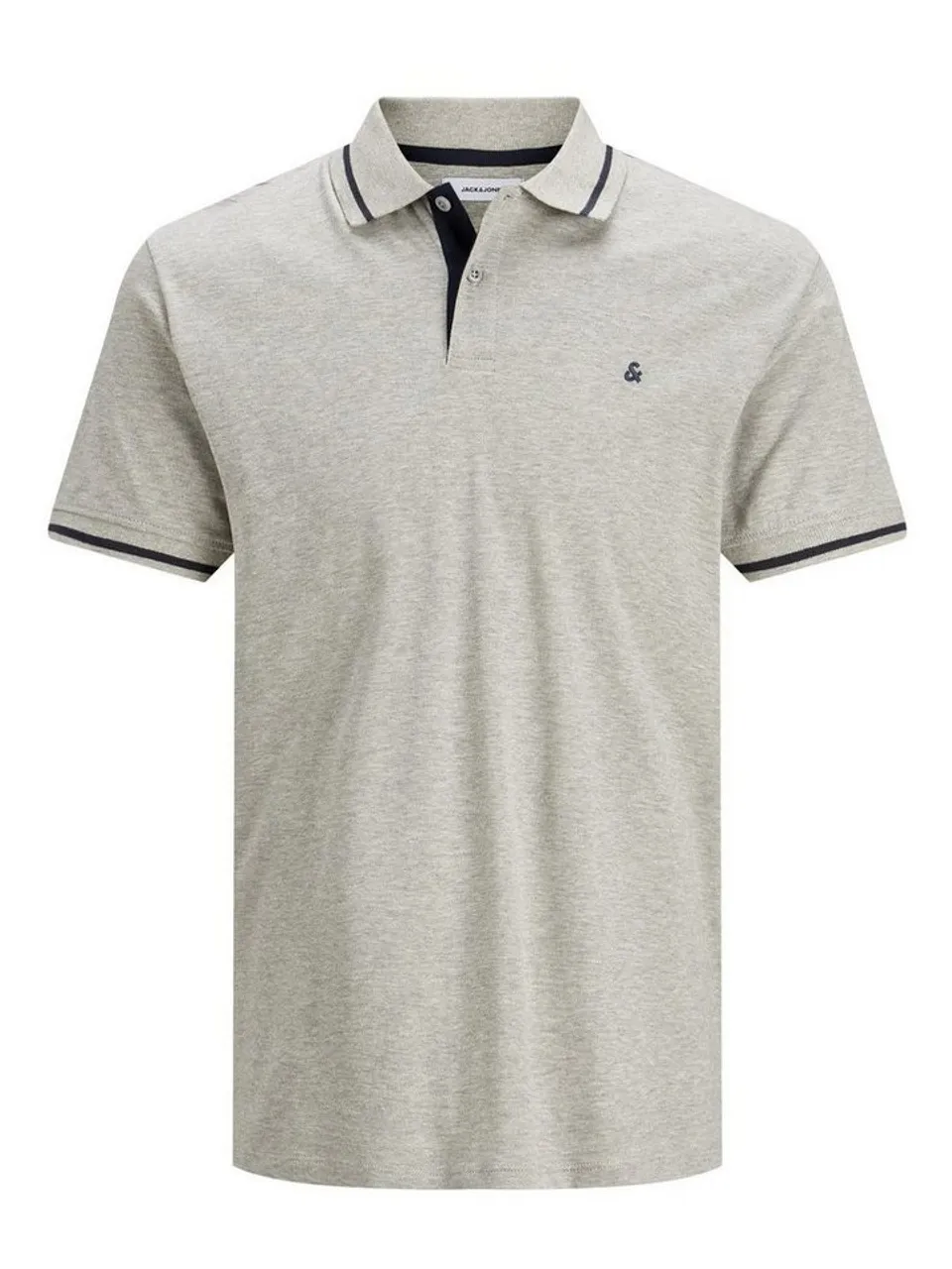 Jack & Jones Poloshirt Polo Shirt JJEJERSEY Sommer Hemd Kragen Jersey Cotton (1-tlg) 3614 in Hellgrau