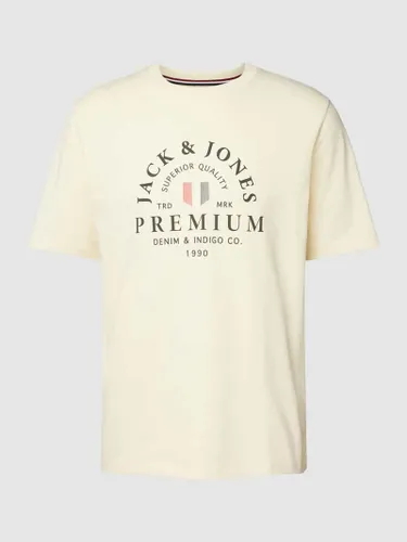 Jack & Jones Premium T-Shirt mit Label-Print Modell 'WILL' in Hellgelb