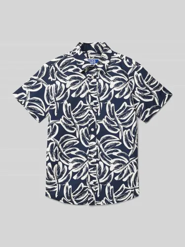 Jack & Jones Regular Fit Hemd mit Kentkragen Modell 'LAFAYETTE' in Marineblau