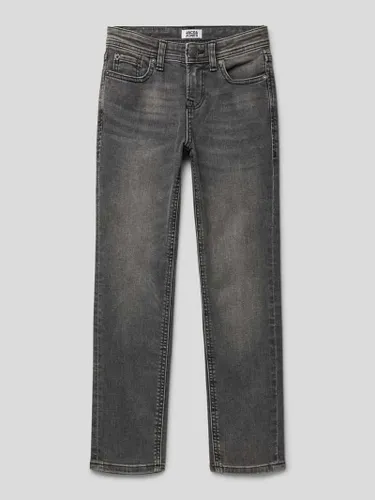 Jack & Jones Regular Fit Jeans mit Label-Patch Modell 'CLARK' in Mittelgrau Melange