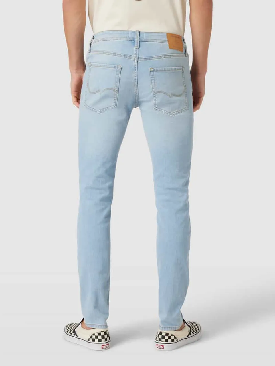 Jack & Jones Skinny Fit Jeans im 5-Pocket-Design Modell 'LIAM' in Jeansblau