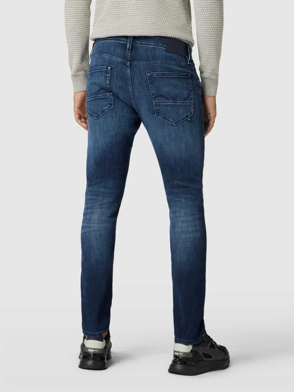 Jack & Jones Slim Fit Jeans im 5-Pocket-Design Modell 'GLENN FOX' in Jeansblau