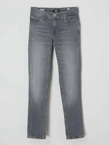 Jack & Jones Slim Fit Jeans mit Stretch-Anteil Modell 'Glenn' in Mittelgrau Melange