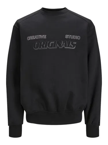 Jack & Jones Sweatshirt JORSHADOW BOLT SWEAT CREW NECK BLK