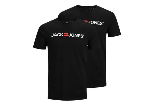 Jack & Jones T-Shirt 2er Pack Logo Tee Crew Neck mit Markenschriftzug