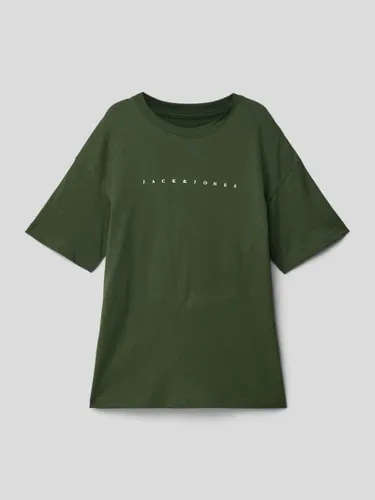 Jack & Jones T-Shirt mit Label-Print Modell 'STAR' in Weiss