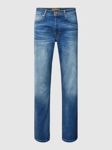 Jack & Jones Tapered Fit Jeans mit Knopfverschluss Modell 'MIKE' in Jeansblau
