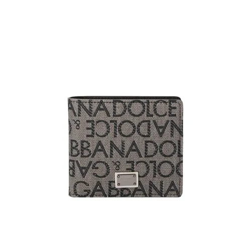 Jacquard Geldbörse,Faltbare Brieftasche mit Jacquard-Logo Dolce & Gabbana