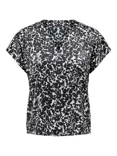 JACQUELINE de YONG T-Shirt Kurzarm Bluse V-Ausschnitt Business T-Shirt JDYFIFI 5384 in Schwarz