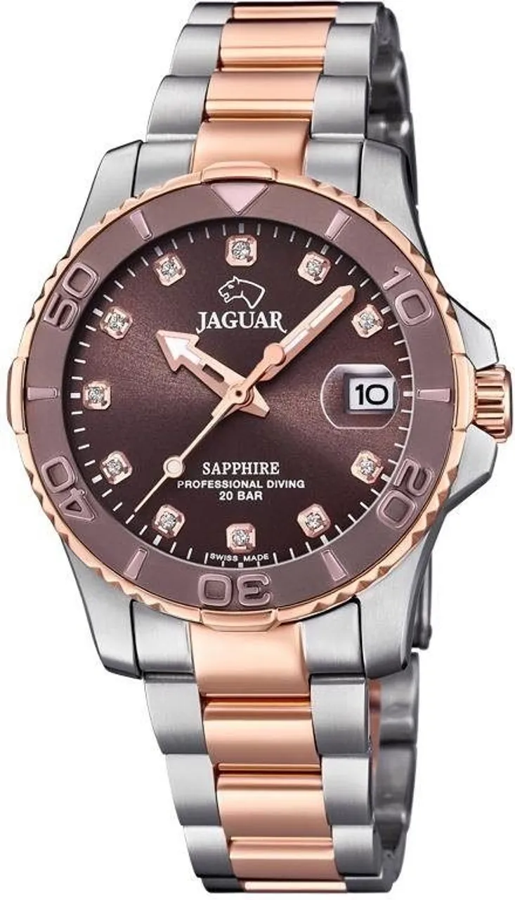 Jaguar Quarzuhr Executive Diver, J871/2, Armbanduhr, Damenuhr, Saphirglas, Swiss Made