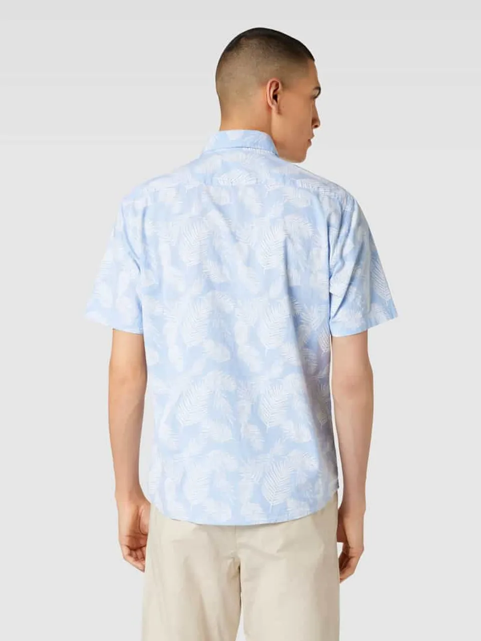 Jake*s Business-Hemd mit Allover-Muster in Hellblau