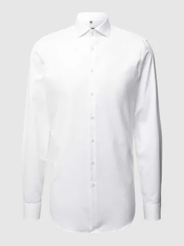Jake*s Modern Fit Regular Fit Business-Hemd aus Twill in Weiss