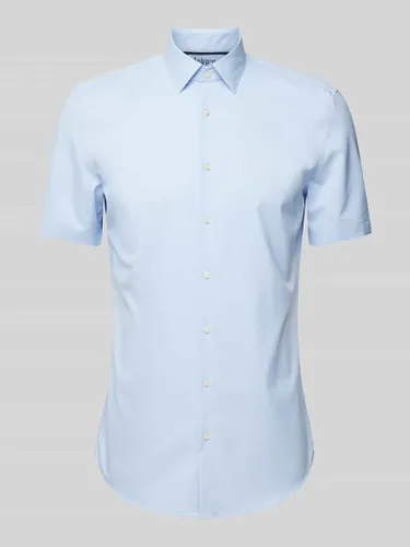 Jake*s Slim Fit Business-Hemd mit 1/2-Arm in Bleu