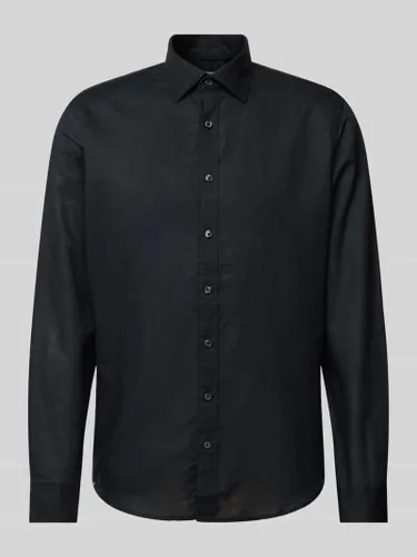 Jake*s Slim Fit Business-Hemd mit Kentkragen in Black