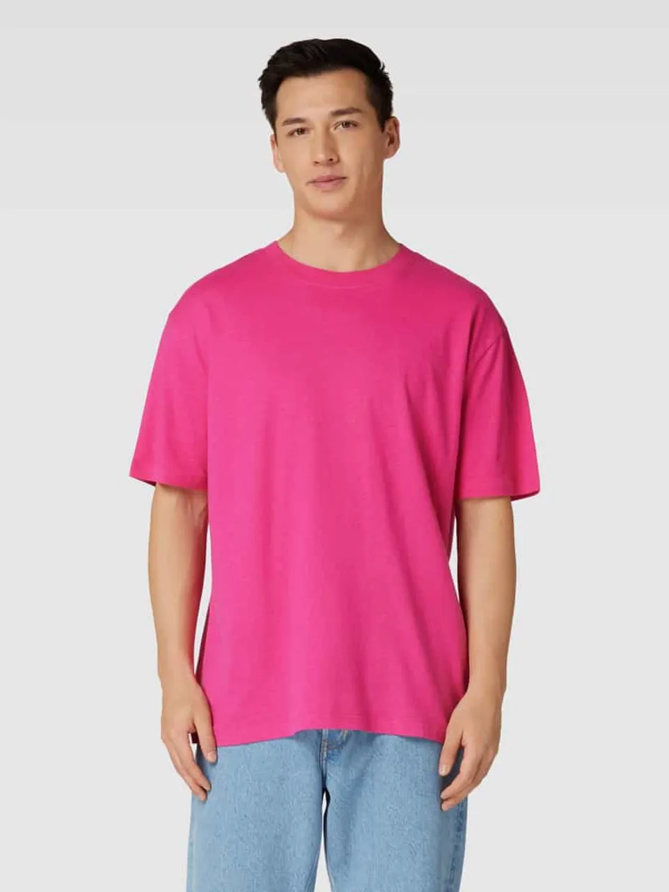 JAKE*S STUDIO MEN T-Shirt mit Rundhalsausschnitt in Pink