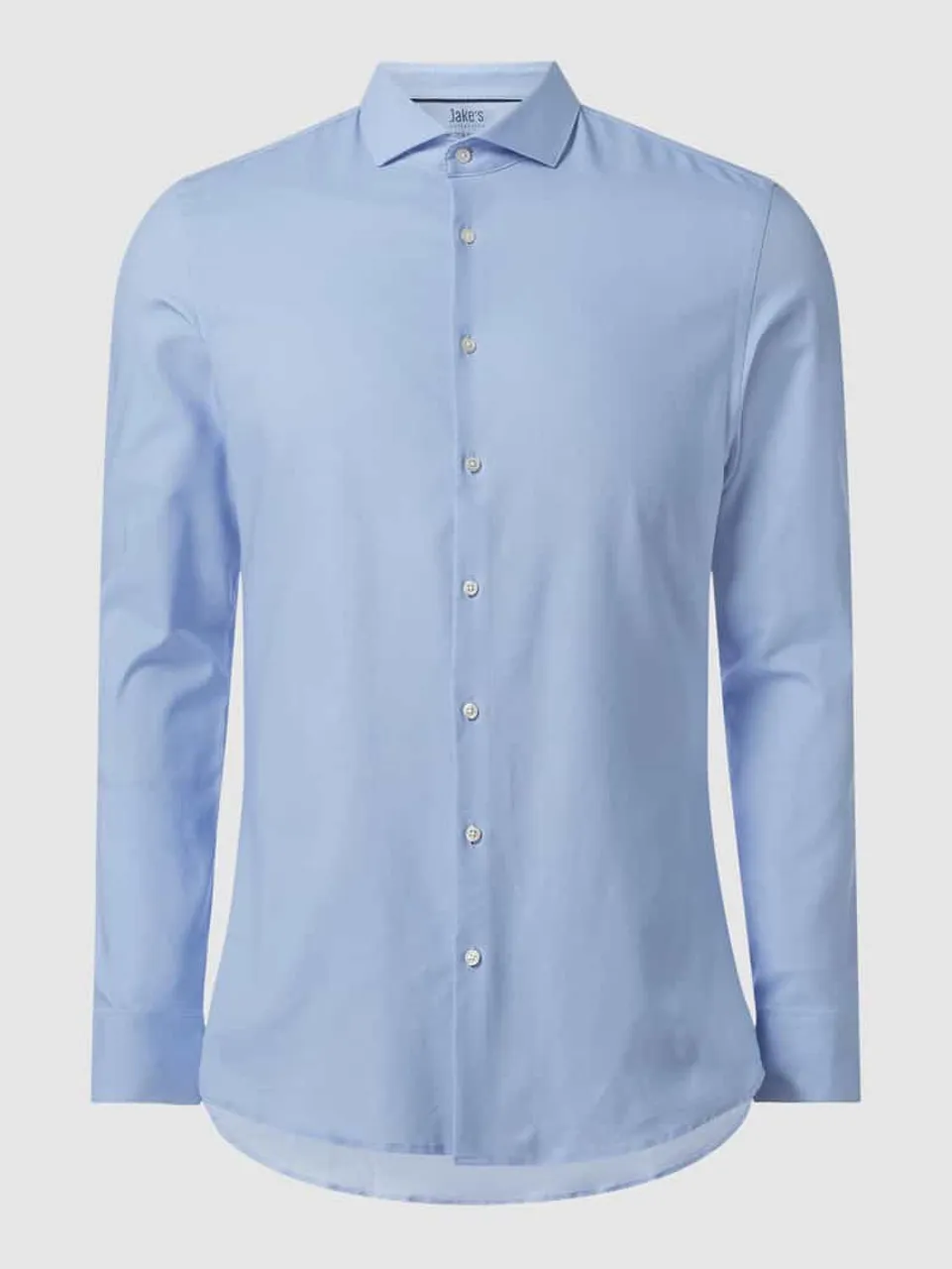 Jake*s Super Slim Fit Business-Hemd aus Twill in Bleu