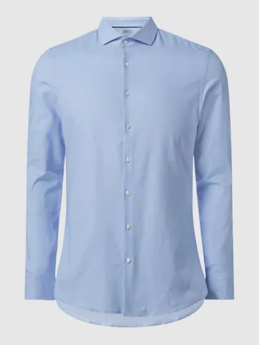 Jake*s Super Slim Fit Business-Hemd aus Twill in Bleu