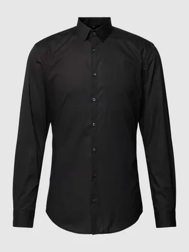 Jake*s Super Slim Fit Business-Hemd mit Kentkragen in Black