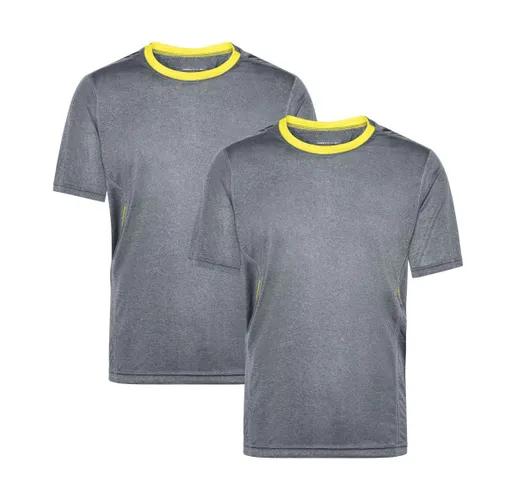 James & Nicholson Laufshirt Doppelpack Herren Kurzarm Laufshirt Running T-Shirt JN472 (Doppelpack, 2er-Pack) Atmungsaktiv und Feuchtigkeitsregulierend