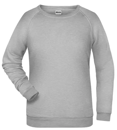James & Nicholson Sweatshirt Leicht tailliertes Damen Sweatshirt mit Raglan Schnitt JN793 angeraute Innenseite, leicht feminine Form