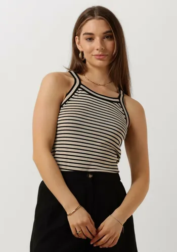 Jansen Amsterdam Damen Tops & T-Shirts K347 Singlet With Stripes - Schwarz