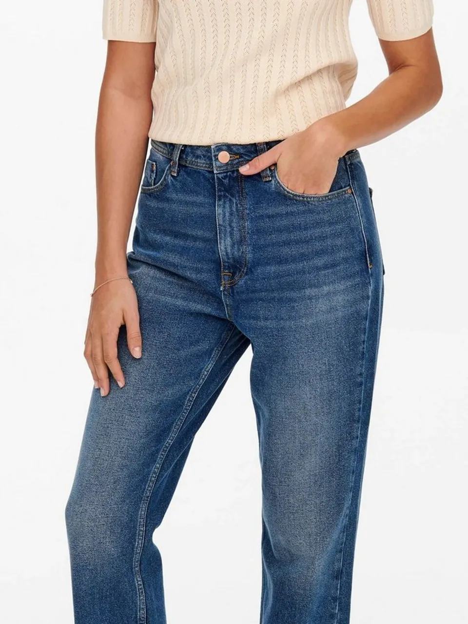 JDY Regular-fit-Jeans Dichte (1-tlg) Plain/ohne Details