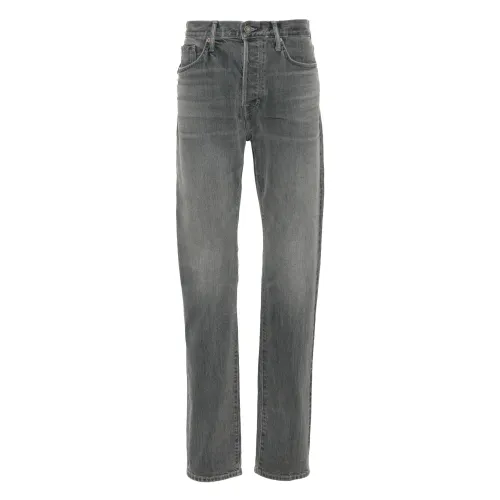 Jeans aus Baumwollmischung mit Lederlogo Tom Ford