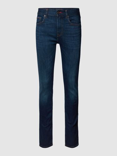 Jeans mit Label-Patch aus Leder Modell 'Bleecker'