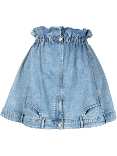 Jeansshorts mit Paperbag-Taille