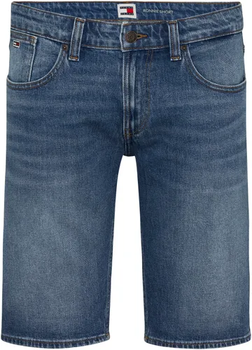 Jeansshorts TOMMY JEANS PLUS "PLUS RONNIE SHORT" Gr. 40, N-Gr, blau (dark denim) Herren Jeans Shorts