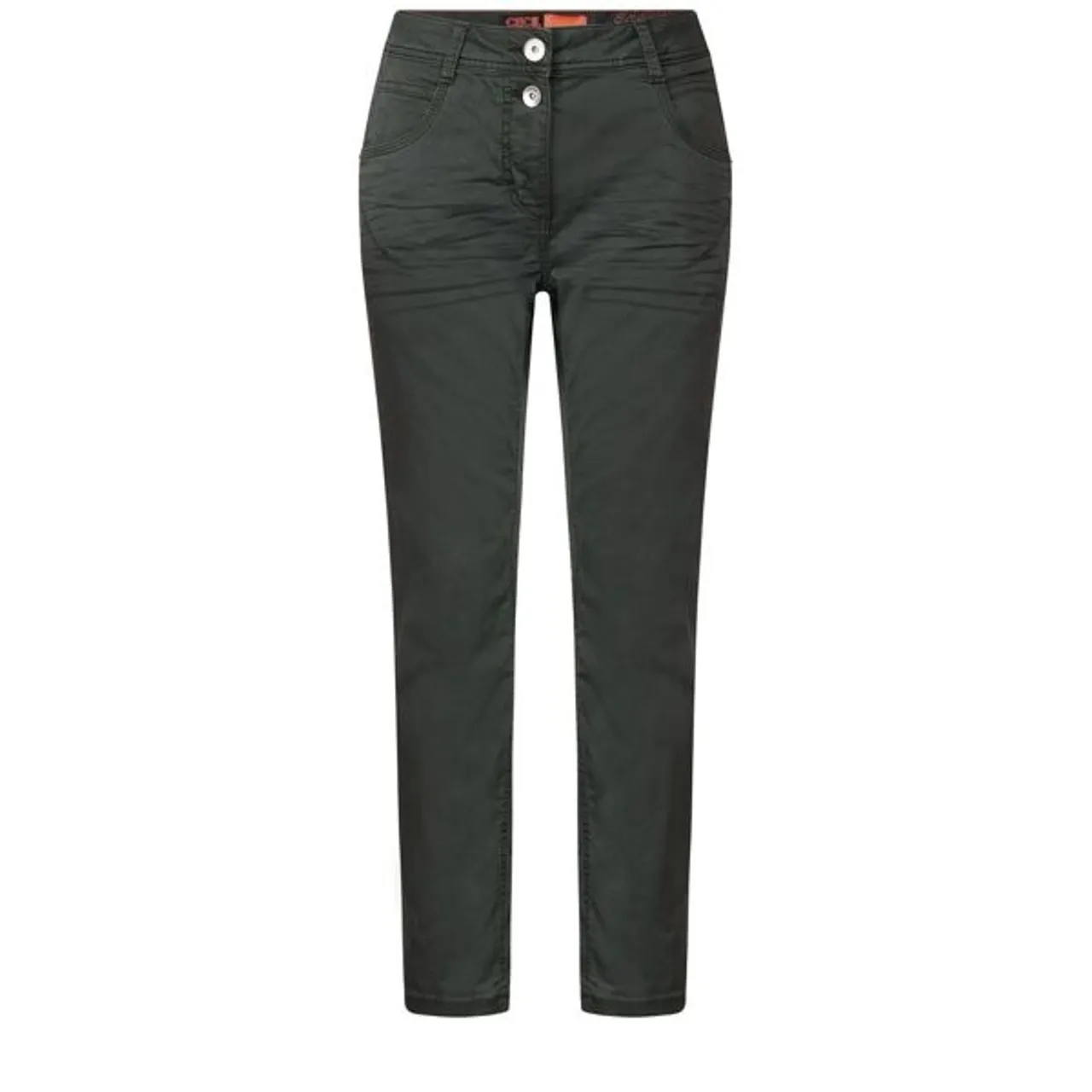 Jerseyhose CECIL Gr. 31, Länge 26, grün (strong khaki) Damen Hosen Jerseyhosen mit vielseitigem Design