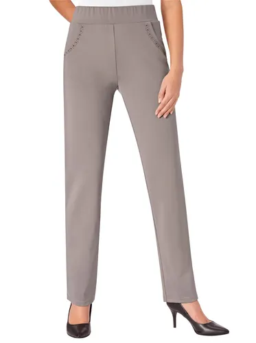 Jerseyhose LADY Gr. 20, Kurzgrößen, grau (taupe) Damen Hosen Jerseyhosen
