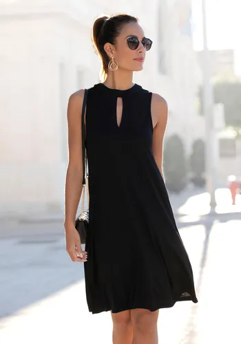 Jerseykleid LASCANA Gr. 36, N-Gr, schwarz Damen Kleider Strandkleider Bestseller