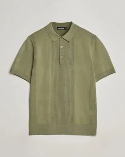 J.Lindeberg Reymond Solid Knitted Polo Oil Green