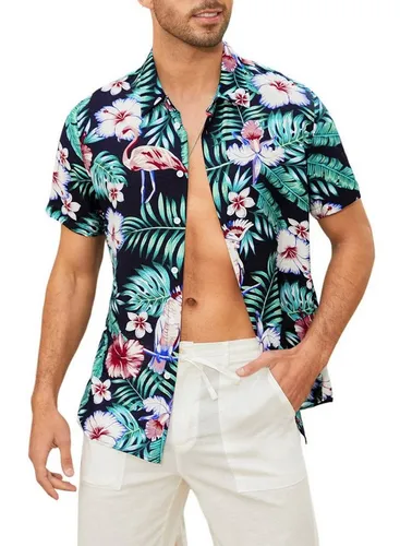 JMIERR Hawaiihemd Hawaii Hemd Männer Funky Hawaiihemd Herren Kurzarm Lässig Casual