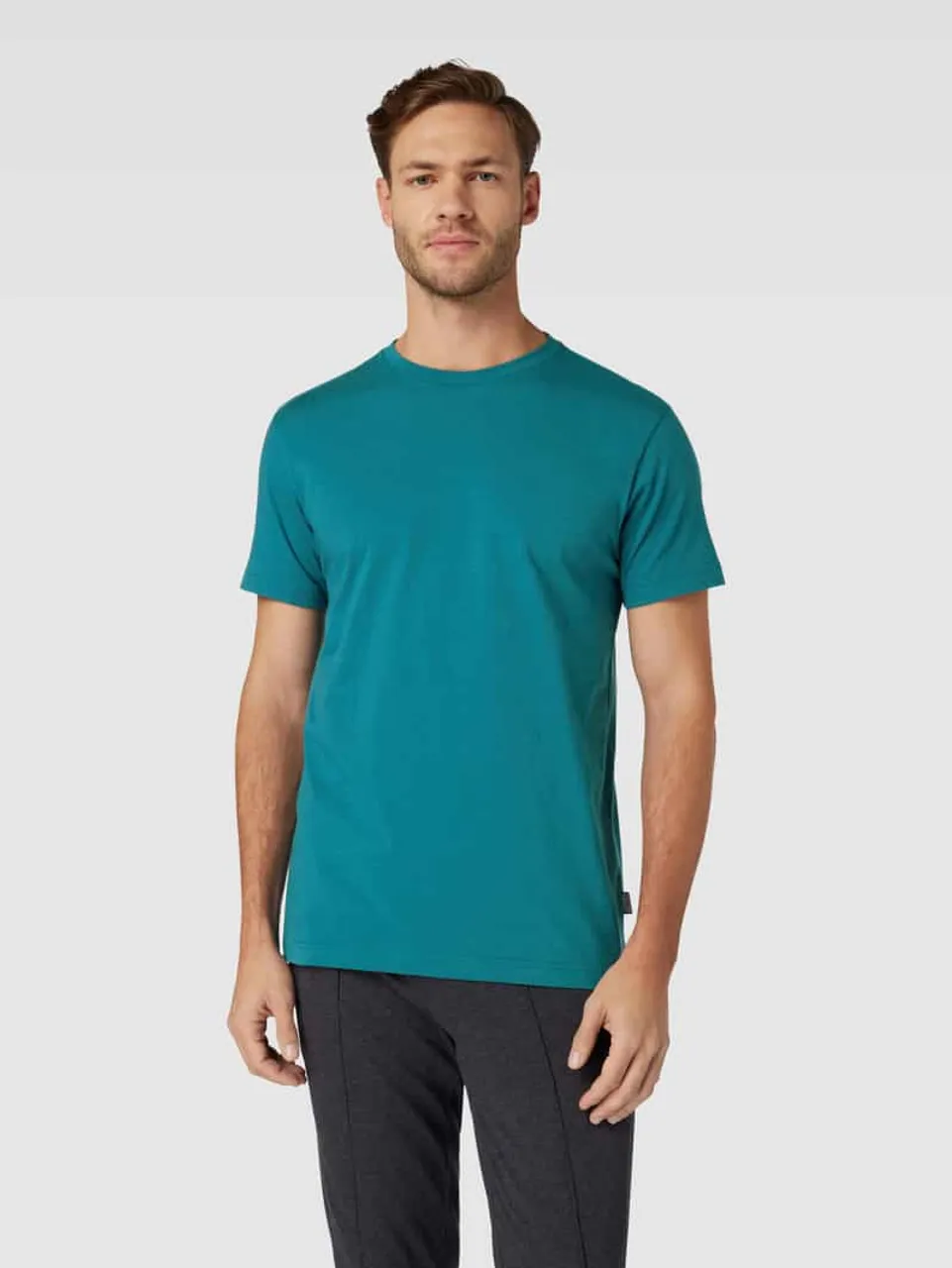 Jockey T-Shirt mit Rundhalsausschnitt in Smaragd
