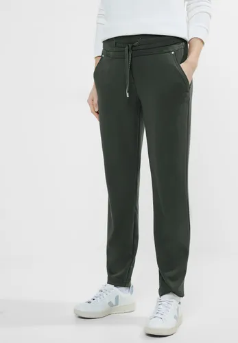 Jogger Pants CECIL "Tracey Solid" Gr. XS (36), Länge 28, grün (strong khaki) Damen Hosen Joggpants Track Pants