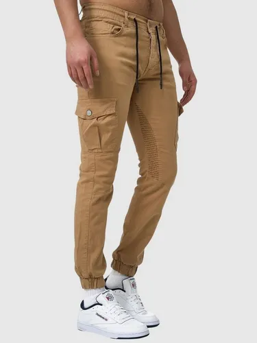 John Kayna Cargojeans Herren Cargo Hose Slim Fit Utility Jeans Männer Chino Herrenhose Stoff (Chino Cargohose Streetwear, 1-tlg) Freizeit Business Cas...