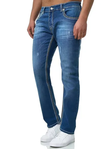 John Kayna Regular-fit-Jeans Herren Jeans Regular Fit Denim Jeanshose Herrenjeans Designer Herrenho (Jeanshose Designerjeans Bootcut, 1-tlg) Freizeit,...
