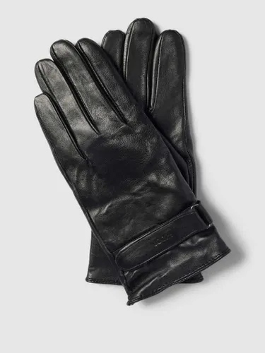 JOOP! Collection Handschuhe aus Schafsleder mit Riegel Modell 'BASIC' in Black